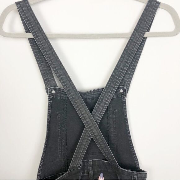 FREE PEOPLE | Century Denim Black Wash Skinny Jean Overalls Women’s Size 26 - Picture 10 of 14